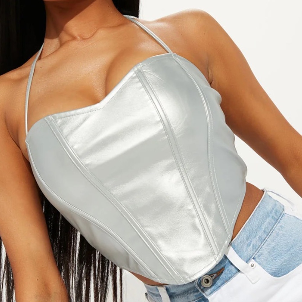 Dare Devil Corset Top - Silver